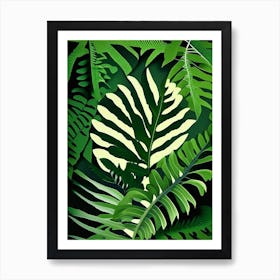 Flat Leaf Fern Vibrant Art Print