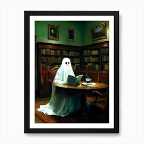 Ghost In The Library Art Print