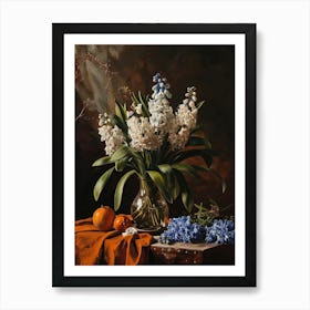 Baroque Floral Still Life Hyacinth 1 Art Print