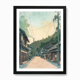 Sendai Japan 1 Retro Illustration Art Print