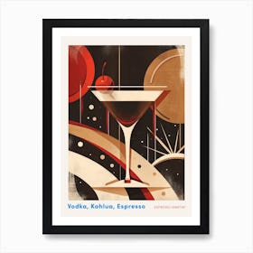 Art Deco Espresso Martini 3 Poster Art Print