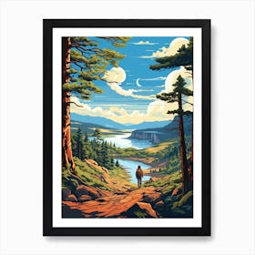 Padjelanta Trail Sweden Vintage Travel Illustration Art Print