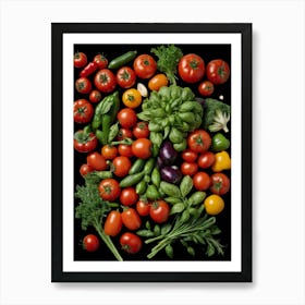 Fresh Vegetables Kitchen Wall Art 1 Art Print