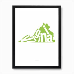 Virginia State Typography Art Print