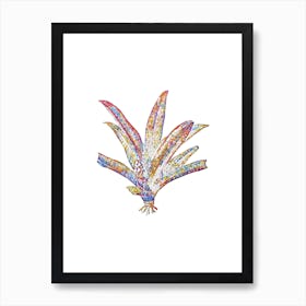 Stained Glass Boat Lily Mosaic Botanical Illustration on White n.0125 Art Print