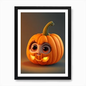 Dreamshaper V6 Cute Little Baby Pumpkin Expressive Eyes Cartoo 0 Art Print