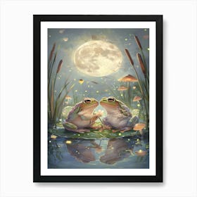 Frogs In The Moonlight Poster