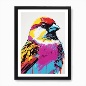 Andy Warhol Style Bird House Sparrow 4 Art Print