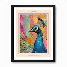 Kitsch Peacock Collage 4 Poster Art Print