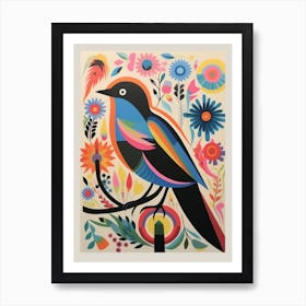Colourful Scandi Bird Chimney Swift 2 Art Print