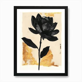 Black Peony Art Print