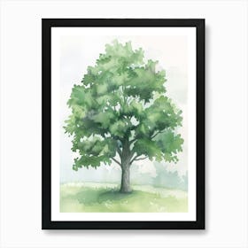 Walnut Tree Atmospheric Watercolour Painting 2 Art Print