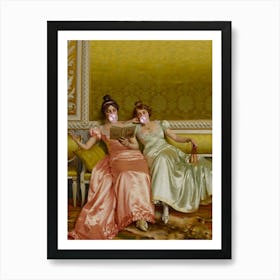 Two Ladies Reading Art Print