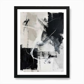 Abstract Black & White Gouache Pattern 3 Art Print