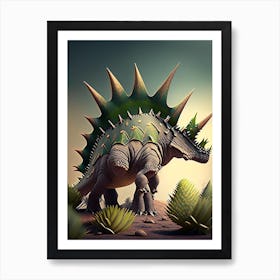 Stegosaurus 1 Illustration Dinosaur Art Print