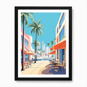 Miami Beach Florida, Usa, Graphic Illustration 3 Art Print