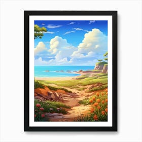 Coastal Plains Cartoon 2 Art Print