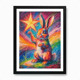 Rabbit Reaching For The Star Art Print