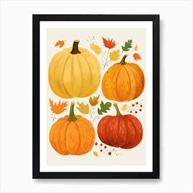 Cute Pumpkin Illustration 1 Art Print