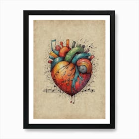 Heart Of Music 2 Art Print