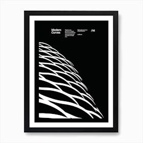 Modern Curves 14, Modern Architecture Design Poster, minimalist interior wall decor Art Print