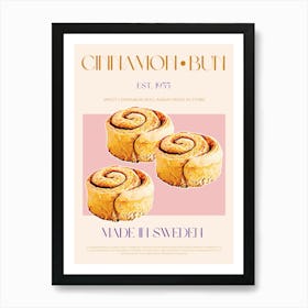 Cinnamon Bun Mid Century Poster