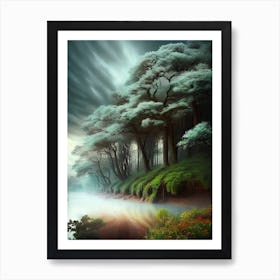 Forest By The Water Art Print