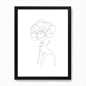 Female Flower Line B Art Print