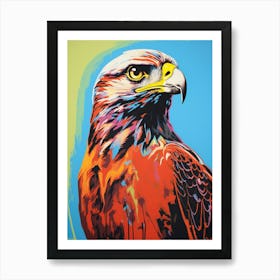 Andy Warhol Style Bird Red Tailed Hawk 3 Art Print