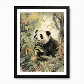 Storybook Animal Watercolour Giant Panda 1 Art Print