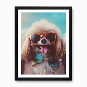 Portrait of a Poodle In Sunglasses Art Print