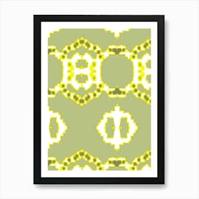 Yellow And Green Floral Pattern Art Print
