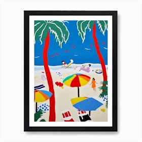 Bright vivid Seaside Beach Art Print