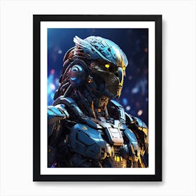 Hawk In Cyborg Body # 1 Art Print