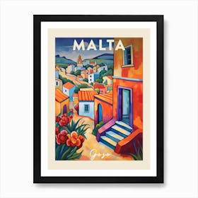 Gozo Malta 3 Fauvist Painting  Travel Poster Art Print