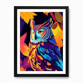 Eastern Screech Owl Pop Matisse Bird Art Print