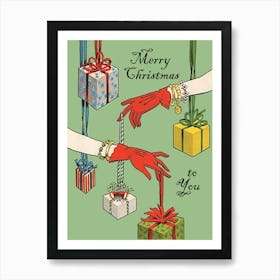 Hands And Christmas Gifts Poster