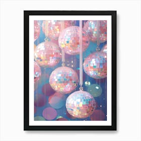 Disco Balls, Pink Colors, Preppy Aesthetic, Trendy Art Print