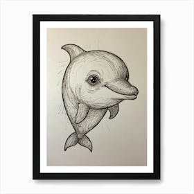 Dolphin Drawing 1 Art Print