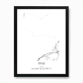 Imst,Austria Minimalist Map Art Print