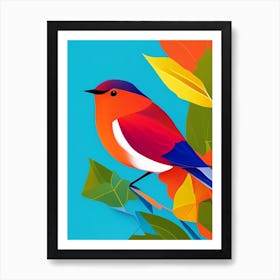 European Robin Pop Matisse Bird Art Print