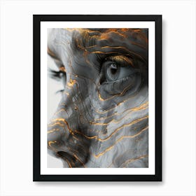 Abstract Portrait Of A Woman Extraordinary femininity woven with threads of gold Art Print