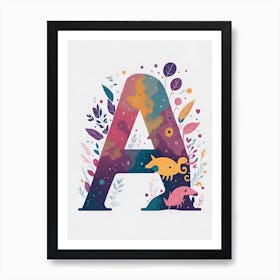 Colorful Letter A Illustration 59 Art Print