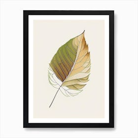 Birch Leaf Warm Tones Art Print