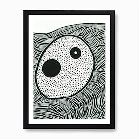 Pufferfish Linocut Art Print