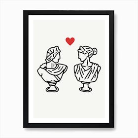 Couple In Love LGBTQIA+ Monoline Art Print