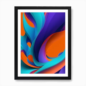 Abstract Colorful Waves Vertical Composition 79 Art Print