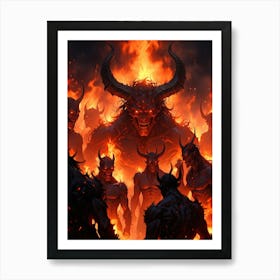 Demons In Flames 1 Art Print