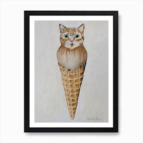 Icecream Cat Art Print