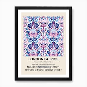 Poster Rose Mist London Fabrics Floral Pattern 3 Art Print